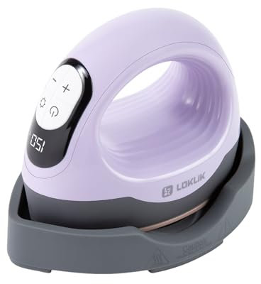 LOKLIK Mini Heat Press - Portable Heat Transfer Vinyl Machine for Sublimation Printing with Curved & Flat Plates, Flexible Temperature Settings & Digital Display - HTV Craft Heatpress Machine, Purple