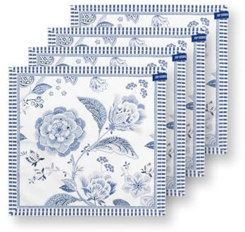 PIP STUDIO Royal Regal Flower Blue Servietten 40x40cm Set4