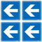 Acuxiaza 4 pièces flèche panneau en aluminium 15 x 15 cm panneau flèche directionnelle en autocollant flèche signalisation routière panneau pour extérieur et intérieur avec trous