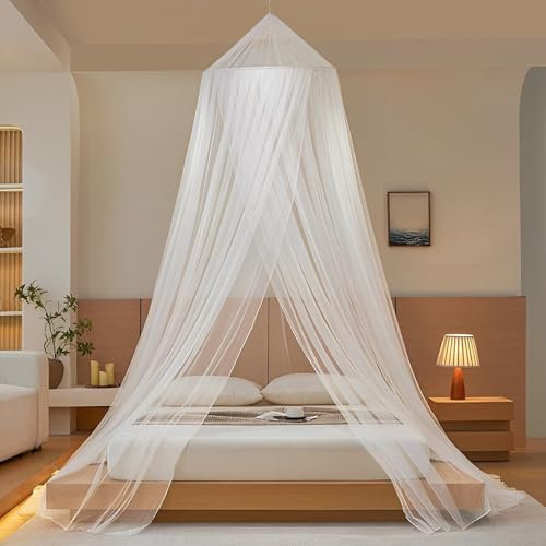 IUKUNNE Moustiquaire Lit Universelle, Moustiquaire Lit Simple/Double, Moustiquaire lit en Forme Dôme, Moustiquaire lit Double, Moustiquaire pour lit, Moustiquaire de Lits Simples et Doubles