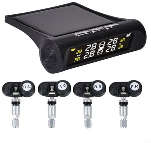 Reifendruckkontrollsystem mit eingebauten Sensoren und digitaler Anzeige für einfaches Ablesen