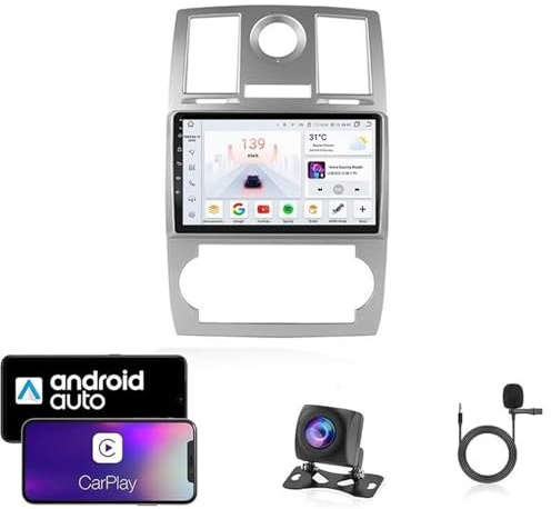 9 Android 15 Autoradio für Chrysler 300C 2004–2008 | Kabelloses CarPlay & Android Auto | Plug & Play GPS | Kostenlose Rückfahrkamera | Lenkradfernbedienung bleibt erhalten