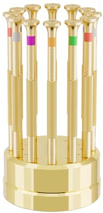 Präzises Schraubendreher-Set mit rutschfestem Kupfergriff, 12 austauschbare Bits für Computer, Telefon, Uhr, Brille, elektronische Reparatur, Kupfer-Schraubendreher-Set
