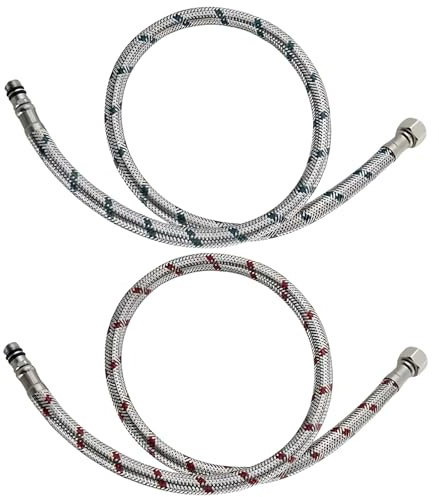 Ebksqs 2 Stück Anschlussschlauch Für Armatur – G3/8, 60 Cm – Flexschlauch Verlängerung – 3/8 Zoll X M10 – Edelstahl Panzerschlauch Für Mischbatterie