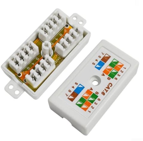 10 Pack Cat6 Network Junction Box, 4.8x2.5cm Compact RJ45 Extension Module, Ethernet Cable Coupling Desktop Box For Home And Office Network Wiring Projects