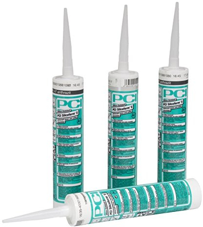 PCI Silcoferm® S Silikon-Dichtstoff 12 x 310 ml - 21 Hellgrau - Zum Schließen von Eck-, Anschluss- und Bewegungsfugen 12 Stück