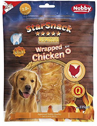 Nobby STARSNACK Barbecue Wrapped Chicken M ca. 15,0 cm x 40 mm, 3 St., ca. 235 g