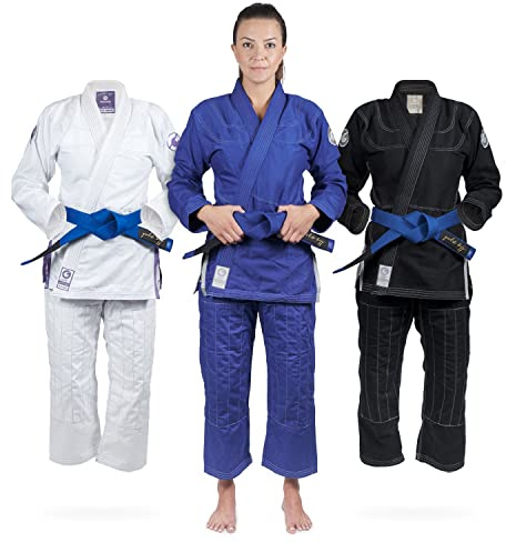 Gold BJJ Womens Aeroweave Jiu Jitsu Gi - Ultra Lightweight BJJ Gi for Women (Blue, F3)
