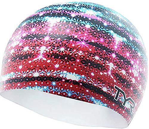 TYR Glitz Graphic Cap Swim, Rot/Weiß/Blau, Einheitsgröße