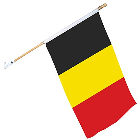 DOMMER Nationenflagge 150 x 90 inkl. Roll Over Stab und Wandhalterung (Belgien)
