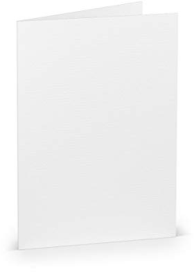 PAPERADO 50 Faltkarten DIN B6 - Weiß gerippt - 220 g/m² - 12 x 16,9 cm - Blanko Doppelkarten Klappkarten Basteln Einladungskarten