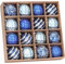 Sea Team 80mm/3.15 Delicate Contrast Color Theme Painting & Glittering Christmas Tree Pendants Decorative Hanging Christmas Baubles Balls Ornaments Set - 16 Pieces (Royal Blue)