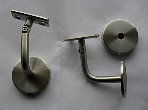 Edelstahl Handlaufhalter mit Gelenk und Handlaufplatte für Ø 42,4 mm Rohr & Abdeckrosette V2A Handlaufstütze Handlaufträger Wandhalter Konsole Wandbefestigung Geländer VA