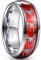Corato Wolframcarbid Freundschaft Ring für Jungen Mädchen Rotes Opalpapier und Spinnenmuster Inlay 8mm Gewölbt Stil Größe 62(19.7)