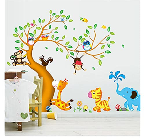 caihuashopping Wandtattoo Tiere Baum Vinyl Wandaufkleber for Kinderzimmer Wohnkultur DIY. Kindertapete Kunstaufkleber Hausdekoration Wandaufkleber