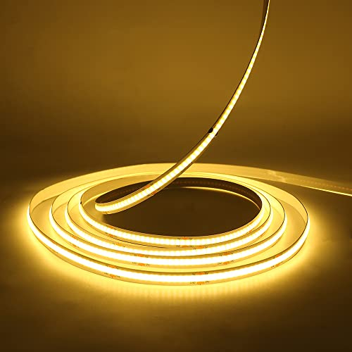 Wisada COB Streifen 1M, Innenbereich Nicht Wasserdichte USB Flexibler LED Lichtband, DC5V 320 LEDs/m Warmweiß FCOB LED Band für Schrankbeleuchtung,Schlafzimmer, Bar, Bühne, Weihnachtsfeier
