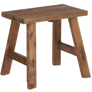 Mica Decorations Bold Hocker aus Holz - L38 x B28,5 x H34 cm - Recyceltes Holz - Braun