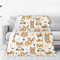Oplp Corgi Hundedecke, dünne gestreifte Fleecedecke, für Bett, Sofa, Couch, leicht, weich, gemütlich, 127 x 101,6 cm
