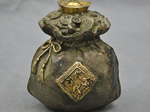NEFSO 5 '' China Fengshui Bronze Jubao Tasche Barren Kupfer Lucky Statue
