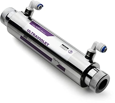 iSpring UVF11B Filtro de Agua con Luz Ultravioleta UV con Interruptor de Control de Flujo Inteligente 11 W, 220 V, 10 pulgadas