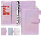 Onlyesh Ringbuch A6, Budget Planner, 6 Löcher PU Leder Budget Binder, Kompatibilität mit A6 Budgetblätter, Binder Taschen und Bargeld, Glitzerndes Rosa