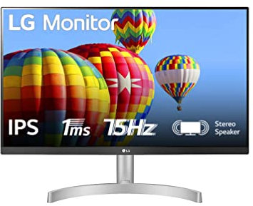 LG 27ML60SP Monitor 27 Full HD LED IPS, 1920x1080, 1ms, AMD FreeSync 75Hz, Audio Stereo 10W, 2x HDMI 1.4 (HDCP 1.4), VGA, AUX, Schermo Antiriflesso, Flicker Safe, Bianco