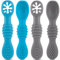 HOMYBABY® Cuilleres Bebe 1er Age - Cuillere Bébé Apprentissage en Silicone Alimentaire LFGB - Pre Cuillere DME bebe - Couverts Adaptés à la Dentition