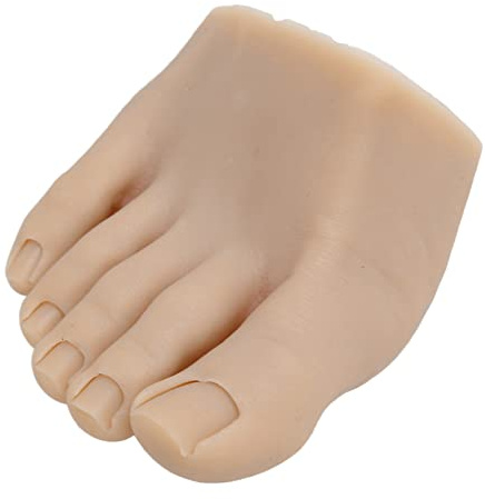 Mannequin D'entraînement en Silicone pour la Pratique des Ongles du Pied, Couleur de la Peau Foncée, Modèle de Demi-pied, Présentoir D'entraînement pour L'art des Ongles, Outil de (Droite)