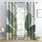 TAKUAN Blätter Vorhänge Verdunklung svorhänge mit Muster Pflanze, Vorhang Blickdicht mit Ösen Gardinen Wohnzimmer Schlafzimmer Kinderzimmer Dekoration 2er Set-245 x 140 (H X B)