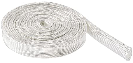 Rebower Fibre Verre Manchon Câble Isolé Protection Tube [pour Applications à haute Température] - 9,84 pieds-10mm / Blanc