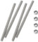 HiPicco M6 x 400mm Fully Threaded Rod & Studs, 304 Stainless Steel Right Hand Threads Rods, M6-1 Thread Pitch for Anchor Bolts, Clamps, Hangers and U-Bolts 4 Pack【with Nuts】