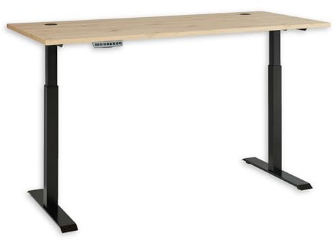 Stella Trading Memphis Schreibtisch höhenverstellbar elektrisch in Artisan Eiche Optik, Graphit - Verstellbarer Bürotisch mit Memory Funktion & Metallgestell - 160 x 72-120 x 77 cm (B/H/T)