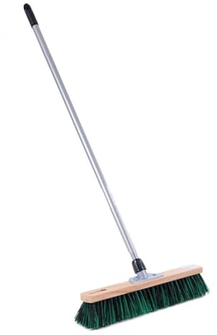 Garten- & Straßenbesen 40 cm mit PVC-Beborstung und Teleskopstiel (Metall) - klassisch, effizient und gut
