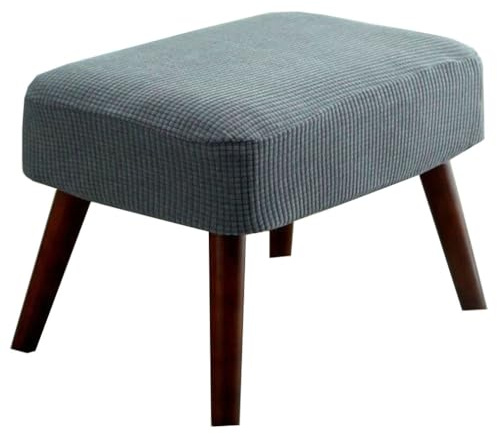 ZZDZW Stretchbezug für Rechteckige Fuß- und Hocker, Beinstützen Abdeckung, Eingangsbank Überzug (Color: Dark Grey)