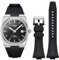 REBANDACE Armband für Tissot PRX Uhren-Serie, weiches Fluorkautschuk-Armband für Tissot PRX Powermatic 80,12 mm, für Herren und Damen, Ersatzarmband für Tissot PRX Serie, 40 mm (Schwarz)