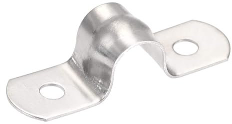 TA-VIGOR 16Pcs Rigid Pipe Straps, 10mm 2 Holes Stainless Steel Tension Tube Clip Clamp, Heavy Duty Conduit Clamps for Pipe Tube Wire Fixing, Laying Plumbing, Electricity, Exhaust