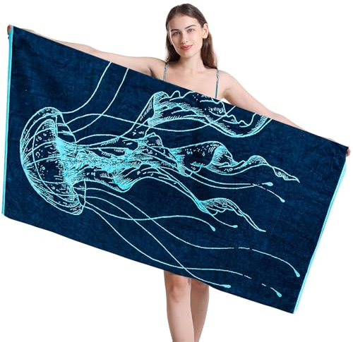 Komicea Strandtuch XXL, Mikrofaser Handtuch Groß 90×180 cm, Saugfähig und Schnell Trocknende Strandhandtuch, Strandtuch Mikrofaser Leicht Sandfreies für Sport Reise Strand Sauna