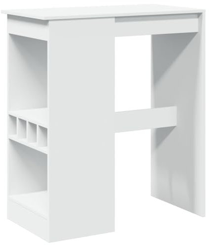vidaXL Mesa Alta con estantes Madera ingeniería 90x47,5x103,5 cm, Mesa Alta de Bar, Mesa de Bar de Cocina, Mesa Alta, Mesa de Pub, Mesa Alta