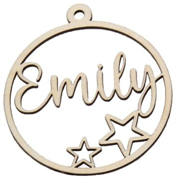 FeinFaktur Christbaumschmuck personalisiert mit Wunschname - personalisierte Weihnachtsanhänger aus Holz - personalisierter Weihnachtsschmuck zum Verschenken