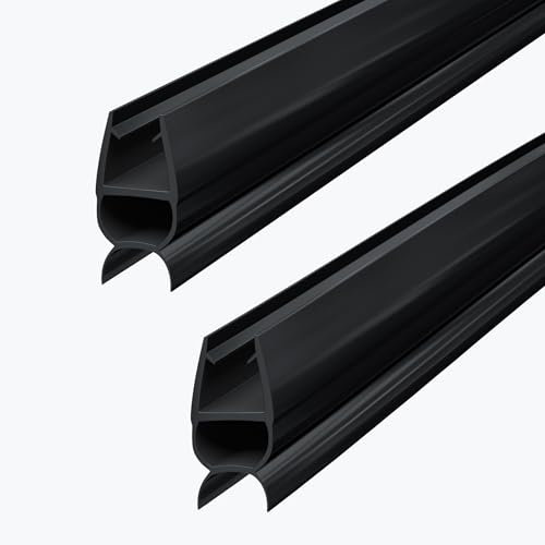 Mai & Mai Joint Noir Porte en PVC 195cm Joint Vertical Porte Douche Joint d'étanchéité pour Epaisseur de Verre de 8mm Design 307AB
