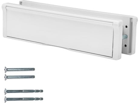 Keypak 12 (30.6cm) Sleeved Letter Box – Anti-Snap Flap & Draught Excluder for 20–40mm uPVC, Composite & Timber Doors (White)