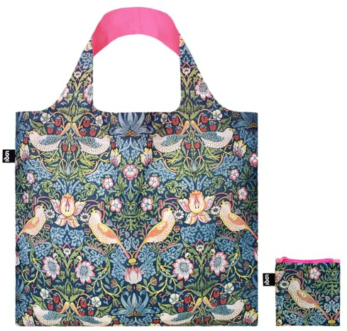LOQI WILLIAM MORRIS The Strawberry Thief Neon Pink Bag