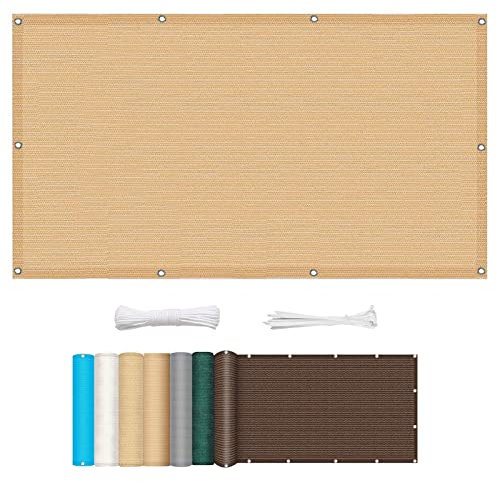 Abri d'extérieur pour jacuzzi - 2,5 x 3,8 m - Maille résistante aux UV - Taux d'ombrage de 95 % - Couleur beige - Idéal pour balcon, terrasse et jardin - Installation facile avec corde gratuite