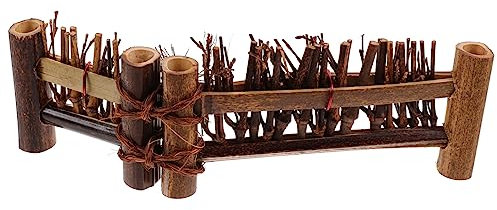 Kisangel Miniatur Webzaun aus Bambus und Kupfer Braun für Deko