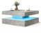 KEEPREAPER Grey Square Coffee Table for Living Room, Modern Coffee Tables with Storage, LED Light Coffee Table 2-Tier Square Middle Center Table,Contemporary Wood Tea Tables for Dining ﻿