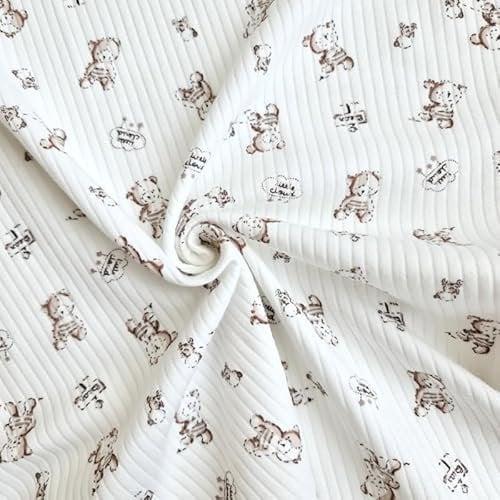 PAWOTEX Stoffe zum nähen Ajour 100% baumwollstoff meterware Feinstrick-Jersey fur Sommer viele Muster Nähen Stoff Jersey stoff meterware kinder 145cmx0,5m Handwerken