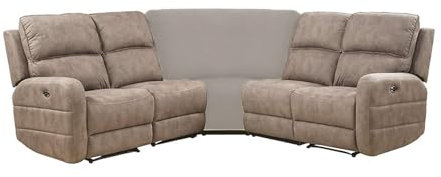 DEZYPZAM Elastischer Ecksofabezug, Sofa überzug Ecksofa L Form, Sofahusse Eckcouch Cover rutschfest, Liegesessel-Bezüge, Couch-Bezüge, Sofa-Bezüge (Kaffee Hell)
