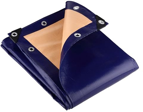 TARPAFLEX 2m x 2.5m Blue/Beige Tarpaulin Waterproof Heavy Duty Tarp Sheet Cover, 350gsm Multipurpose Groundsheet With UV Protection & Shrinkproof Material