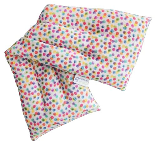 Saco de Semillas para Microondas 45x14 cm –Saquito Térmico Cervical con Lavanda– Bolsa Térmica de Calor y Frío – Saco Térmico para Cuello/Espalda -Almohadilla Térmica Alivio Dolor Menstrual (PUNTOS)