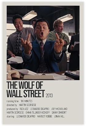 KBGDFSDF Leinwandposter The Wolf of Wall Street, Wandkunstdruck, Bild, Gemälde, 30 x 45 cm, 9 Stück